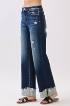 THE MEADOWS HIGH RISE STRETCH WIDE LEG W/ CUFFED HEM JEANS