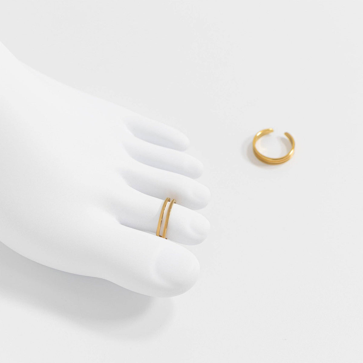 DOUBLES TOE RING - 18K GOLD PVD
