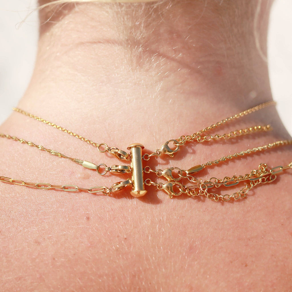 GOLD 3 ROW LAYERING CLASP