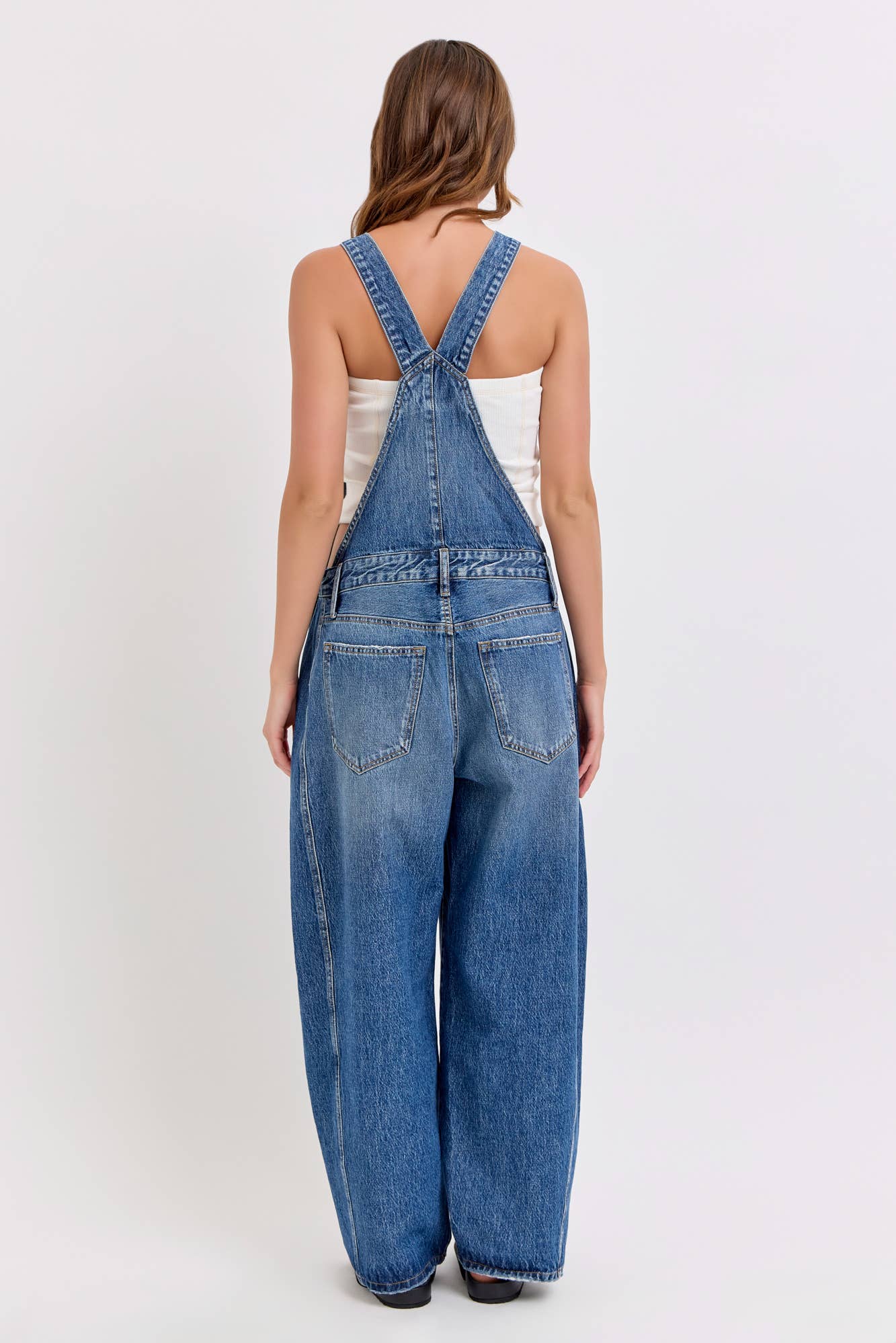 MELLA MID WAIST BARREL OVERALLS